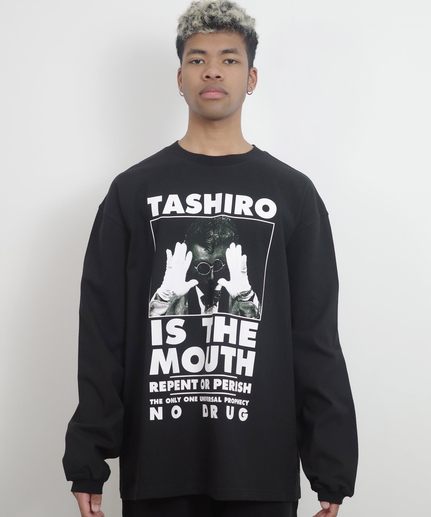 TASHIRO IS THE MOUTH 長袖Tシャツ TITM-A02 BLACK