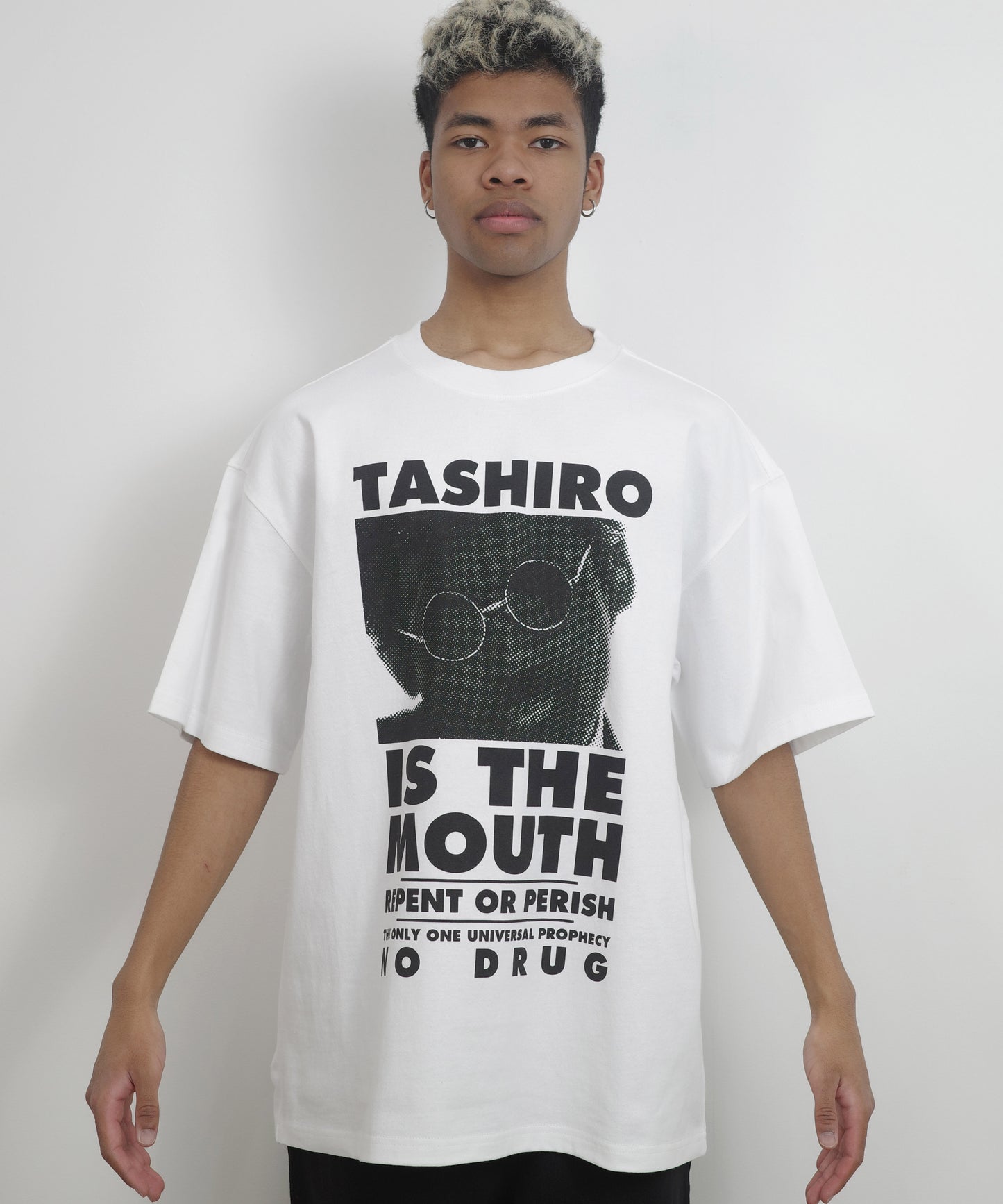 TASHIRO IS THE MOUTH 半袖Tシャツ TITM-B01 WHITE