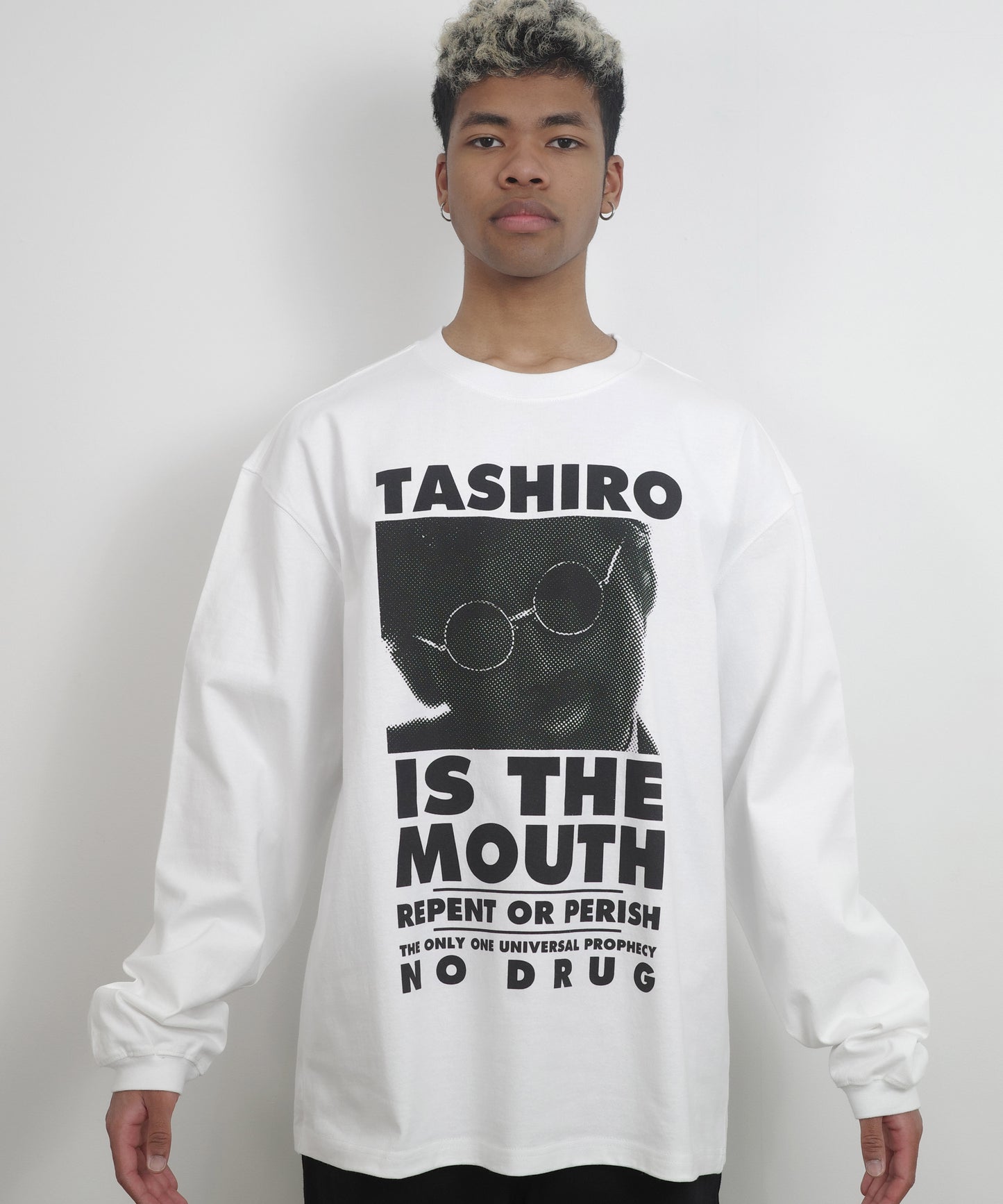 TASHIRO IS THE MOUTH 長袖Tシャツ TITM-B02 WHITE