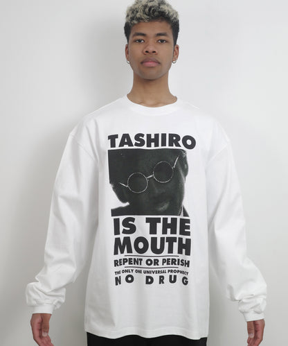 TASHIRO IS THE MOUTH 長袖Tシャツ TITM-B02 WHITE